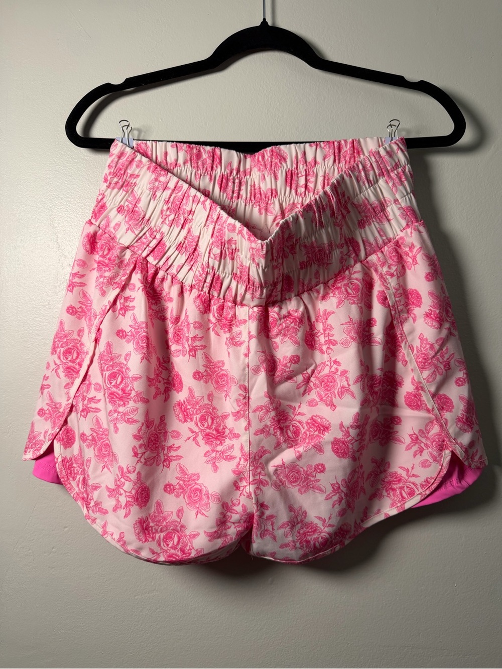 Pink Lily Floral Women's Athletic Shorts